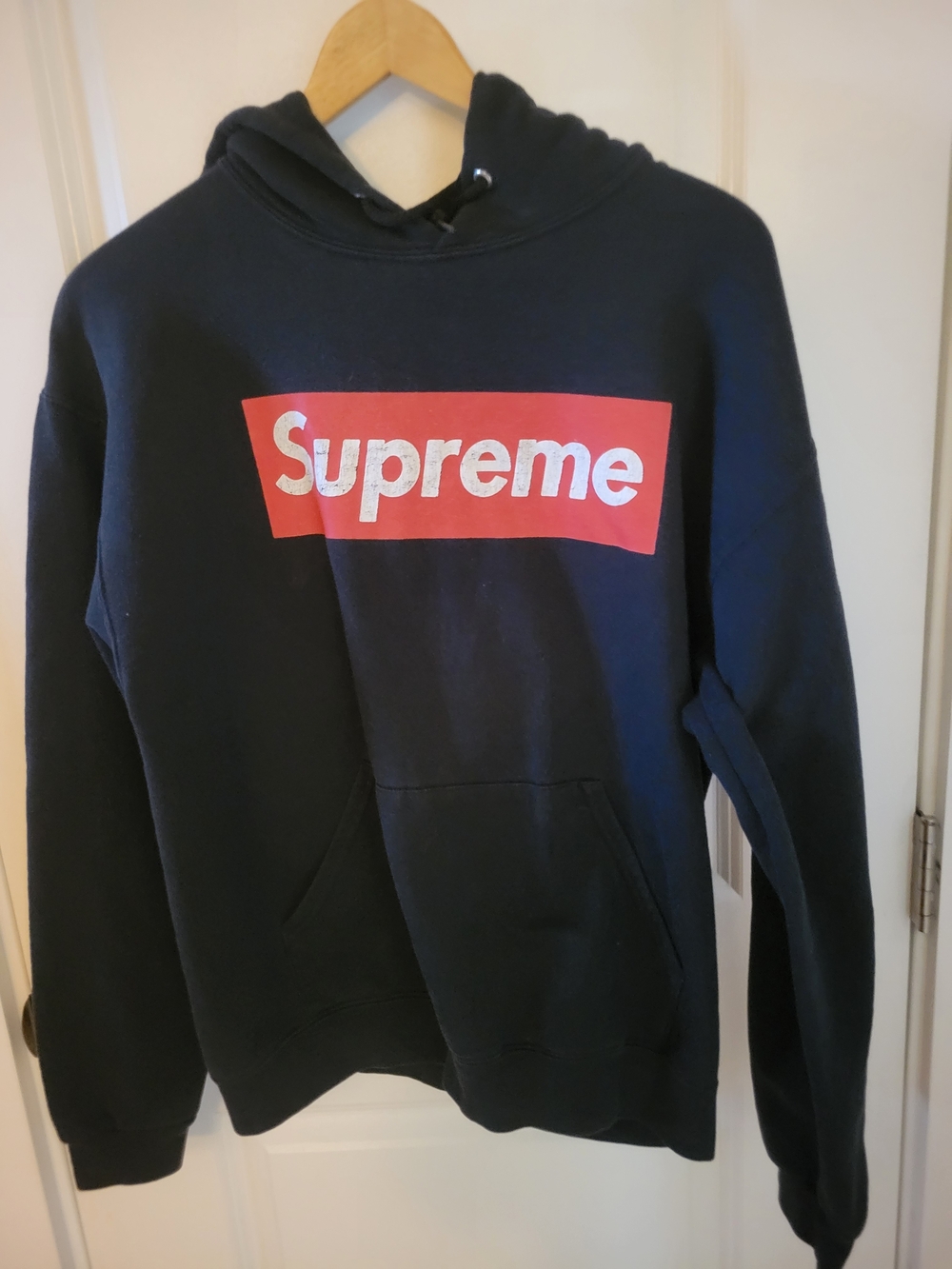 Supreme Black Hoodie with Red Box Logo